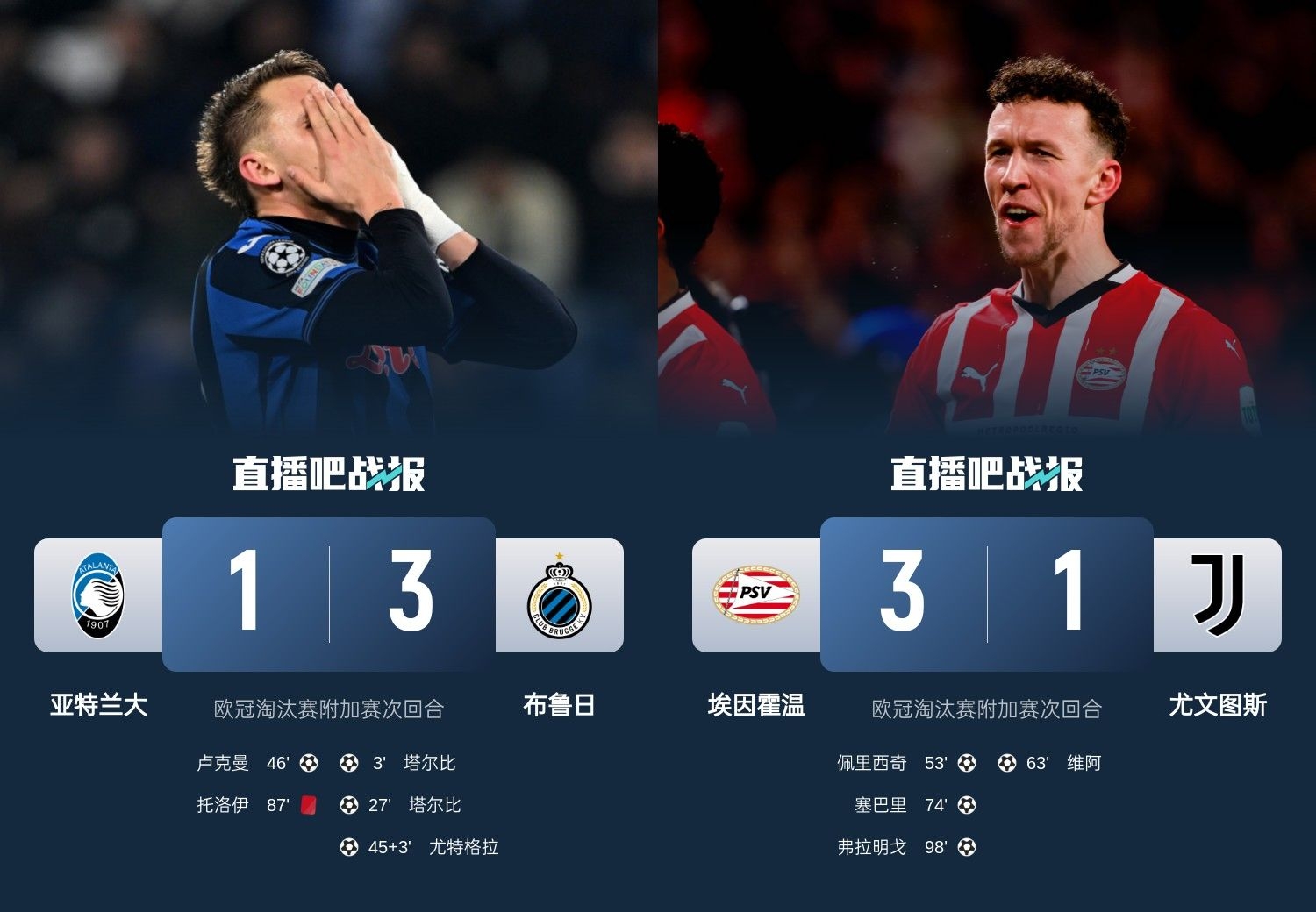 真是意甲拉垮？PSV淘汰尤文后3連敗，布魯日爆冷真藍(lán)黑后1勝難求