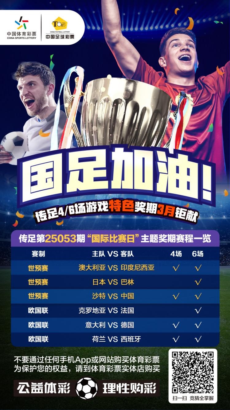 國(guó)足加油！傳足特色獎(jiǎng)期第25053期聚焦國(guó)際比賽日