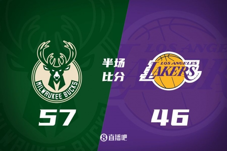 讓一套首發(fā)！布朗尼8分全隊(duì)最高 字母13+3 湖人半場落后雄鹿11分